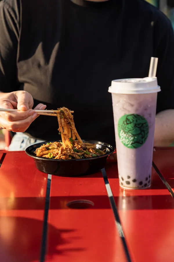 Noodles and boba at Dang Dude